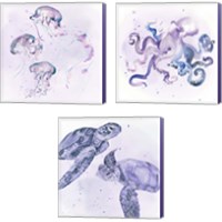 Framed 'Underwater Halcyon 3 Piece Canvas Print Set' border=