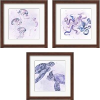 Framed 'Underwater Halcyon 3 Piece Framed Art Print Set' border=