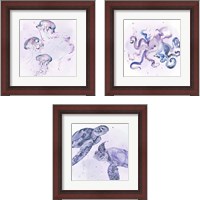 Framed 'Underwater Halcyon 3 Piece Framed Art Print Set' border=