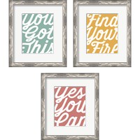 Framed 'Positivity 3 Piece Framed Art Print Set' border=