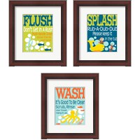 Framed 'Ocean Bubble Friends 3 Piece Framed Art Print Set' border=