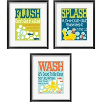 Framed Ocean Bubble Friends 3 Piece Framed Art Print Set