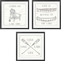 Framed Lake Sketches  3 Piece Framed Art Print Set