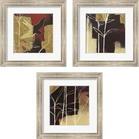 Framed 'Sun Stems Tile 3 Piece Framed Art Print Set' border=