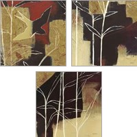 Framed Sun Stems Tile 3 Piece Art Print Set