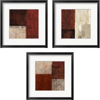 Framed 'Cayenne Square  3 Piece Framed Art Print Set' border=