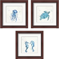 Framed 'Deep Sea No Words3 Piece Framed Art Print Set' border=