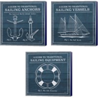 Framed 'Vintage Sailing Knots 3 Piece Canvas Print Set' border=