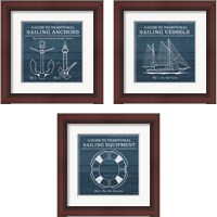 Framed 'Vintage Sailing Knots 3 Piece Framed Art Print Set' border=