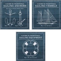 Framed Vintage Sailing Knots 3 Piece Art Print Set