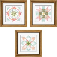 Framed 'Pastel Flower Market 3 Piece Framed Art Print Set' border=