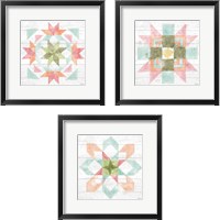 Framed 'Pastel Flower Market 3 Piece Framed Art Print Set' border=