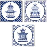 Framed 'Everyday Chinoiserie 3 Piece Canvas Print Set' border=