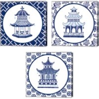 Framed 'Everyday Chinoiserie 3 Piece Canvas Print Set' border=