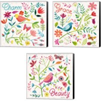 Framed 'Budding Beauty 3 Piece Canvas Print Set' border=