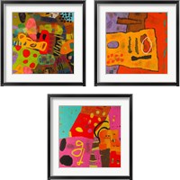 Framed 'Conversations in the Abstract 3 Piece Framed Art Print Set' border=