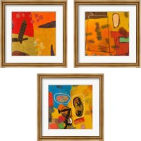 Framed 'Conversations in the Abstract 3 Piece Framed Art Print Set' border=