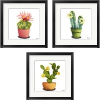 Framed Cactus Flowers 3 Piece Framed Art Print Set