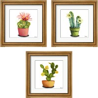 Framed Cactus Flowers 3 Piece Framed Art Print Set