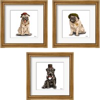 Framed Pugs in Hats 3 Piece Framed Art Print Set