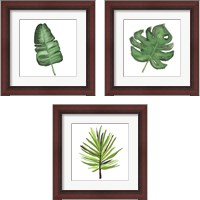 Framed 'Leaves of the Tropics  3 Piece Framed Art Print Set' border=