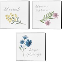 Framed 'Wildflowers and Sentiment 3 Piece Canvas Print Set' border=