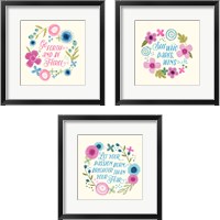 Framed 'Fierce Girl Pink 3 Piece Framed Art Print Set' border=