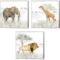 Framed Serengeti Wildlife 3 Piece Canvas Print Set