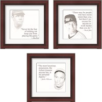 Framed 'Baseball Greats 3 Piece Framed Art Print Set' border=