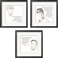 Framed 'Baseball Greats 3 Piece Framed Art Print Set' border=