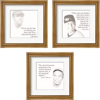 Framed 'Baseball Greats 3 Piece Framed Art Print Set' border=