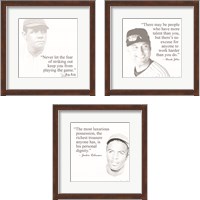Framed 'Baseball Greats 3 Piece Framed Art Print Set' border=
