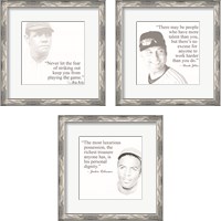 Framed 'Baseball Greats 3 Piece Framed Art Print Set' border=