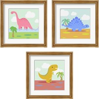 Framed Li'l Dino 3 Piece Framed Art Print Set