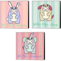 Framed 'Li'l Animals 3 Piece Canvas Print Set' border=