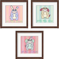 Framed 'Li'l Animals 3 Piece Framed Art Print Set' border=