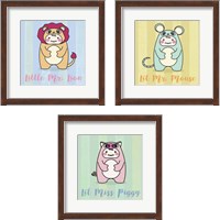 Framed 'Kid's Li'l Animals 3 Piece Framed Art Print Set' border=