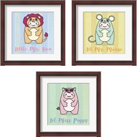 Framed 'Kid's Li'l Animals 3 Piece Framed Art Print Set' border=