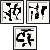 Framed 'Gestures  3 Piece Framed Art Print Set' border=