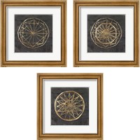Framed 'Golden Wheel 3 Piece Framed Art Print Set' border=