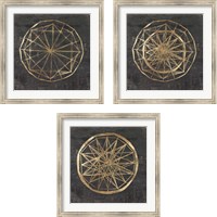 Framed 'Golden Wheel 3 Piece Framed Art Print Set' border=