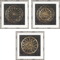 Framed 'Golden Wheel 3 Piece Framed Art Print Set' border=