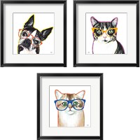 Framed Bespectacled Pet 3 Piece Framed Art Print Set