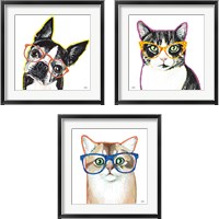 Framed Bespectacled Pet 3 Piece Framed Art Print Set