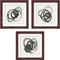 Framed Scribbly Black 3 Piece Framed Art Print Set