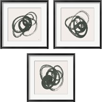 Framed 'Scribbly Black 3 Piece Framed Art Print Set' border=