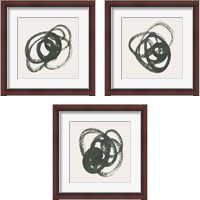 Framed 'Scribbly Black 3 Piece Framed Art Print Set' border=