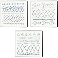 Framed 'Nordic Vibes  Blue3 Piece Canvas Print Set' border=