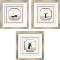 Framed 'Modern Gray Bath 3 Piece Framed Art Print Set' border=