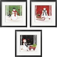 Framed Jolly Snowman 3 Piece Framed Art Print Set